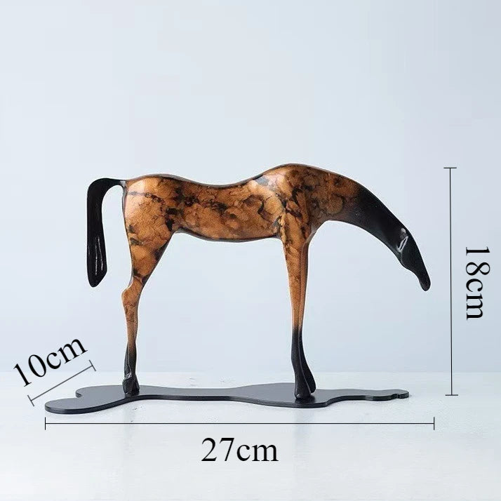 Horse Ornaments Animal Sculptures Miniature Luxury Creative Ornament Aesthetic Modern Living Room Accessories Home Decorations